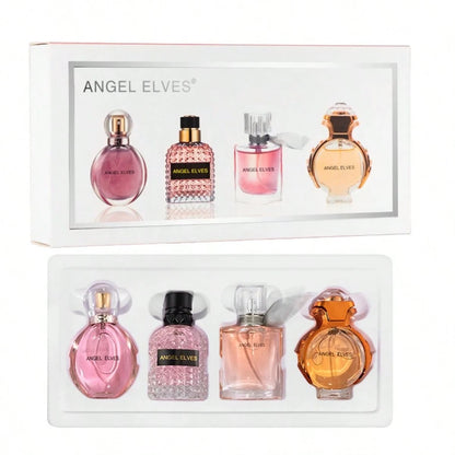 Women Perfume Gift Set For Her, ANGEL ELVES 4 Pcs Long Lasting Eau De Toilette Fragrance Collection, Elegant Floral Fruity Scent Mini Perfume Kit, Ideal Birthday Valentine Christmas Gift For Women Gir