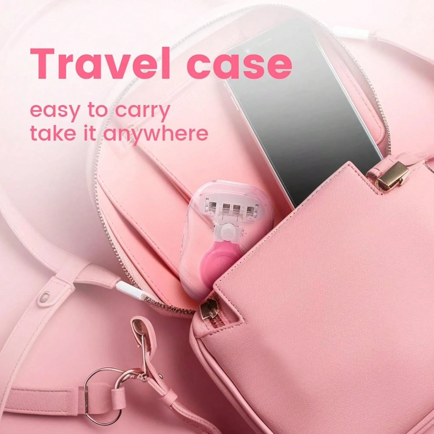 Women's Body Shaver With Travel Storage Case, Painless Hair Removal For Legs, Bikini Area And Underarms, Gentle Care For Sensitive Skin, Wet & Dry Use, Ergonomic Handle, Portable Design Suitable For H