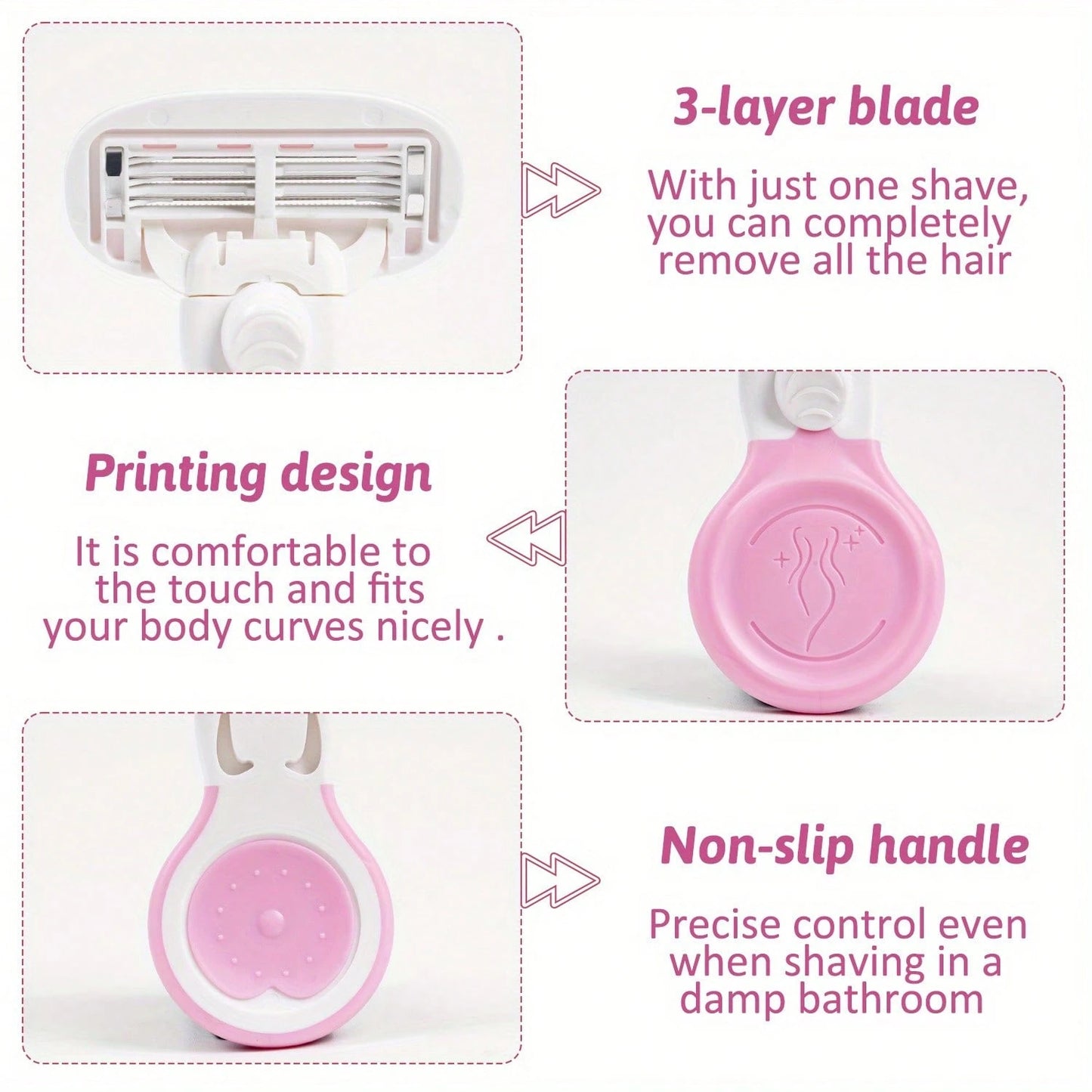 Women's Body Shaver With Travel Storage Case, Painless Hair Removal For Legs, Bikini Area And Underarms, Gentle Care For Sensitive Skin, Wet & Dry Use, Ergonomic Handle, Portable Design Suitable For H