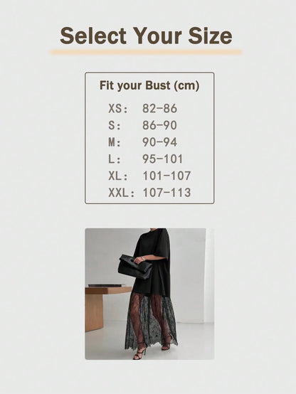Women's Casual Lace Patchwork Short Sleeve Dress (No Belt), Solid Color Casual Knit Fabric Lace Patchwork Dress For Everyday, Office, Date. Length And Size Can Be Adjusted With Belt. Casual Style Runs