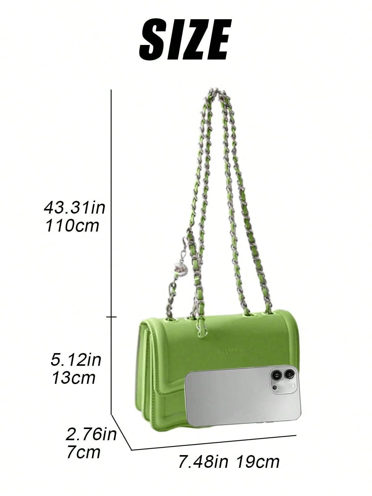 Women's Chic Solid Color Chain Shoulder Bag Small Square Crossbody Bag PU Leather Underarm Bag For Travel And Party