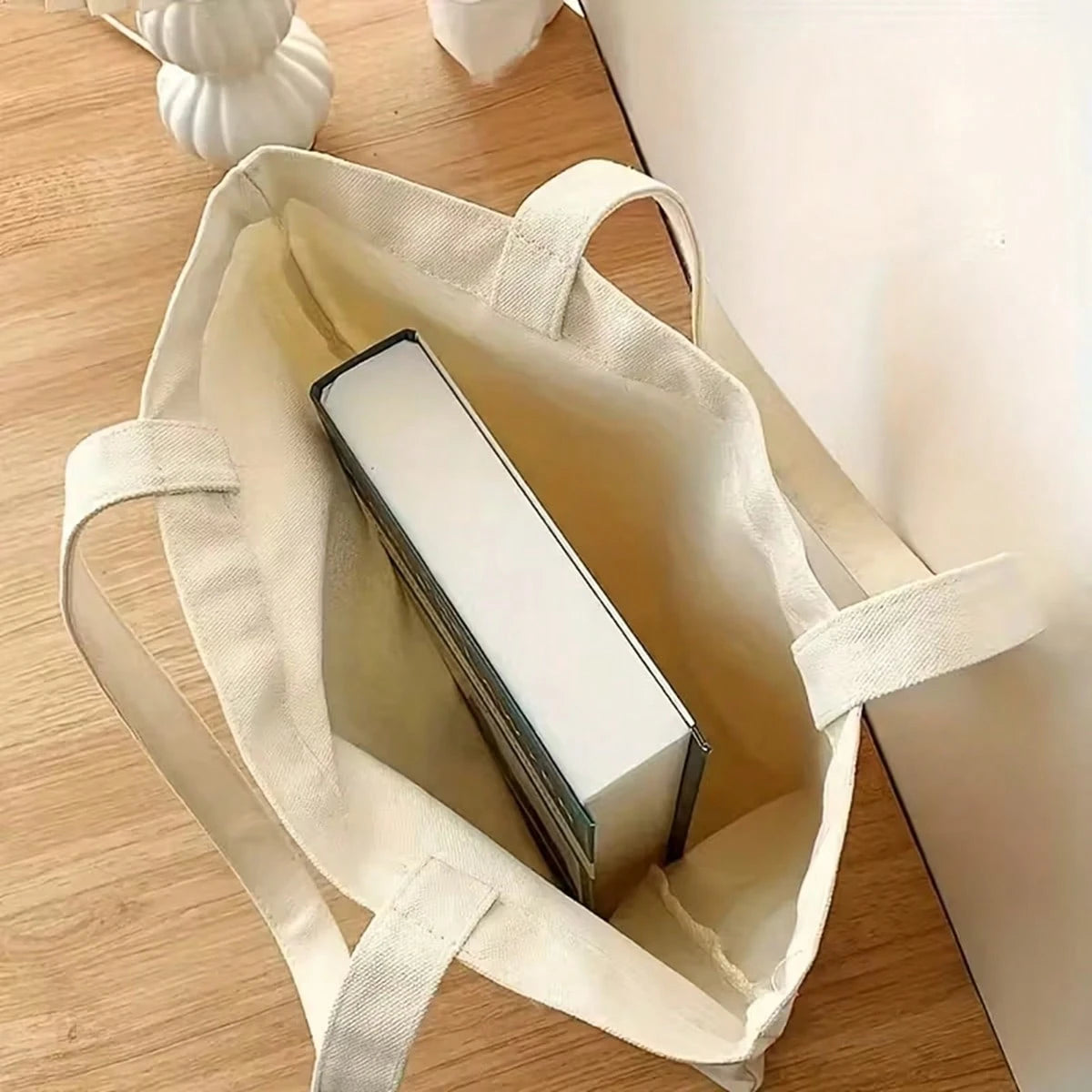 Women'S Funny Book Lover Tote Bag- "Born To Read, Forced To Work" Literary Graphic With Teardrop Eyes- Beige & Black Bookish Design- Durable Polyester Canvas Bag For Library, Office, Everyday Use