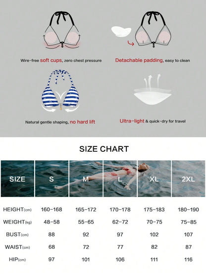 Women's Halter Floral Print Bikini Set, Side Tie Bottoms, Casual Sexy Two Pieces Swimsuit, Suitable For Beach, Festival, Summer Vacation, New Arrival