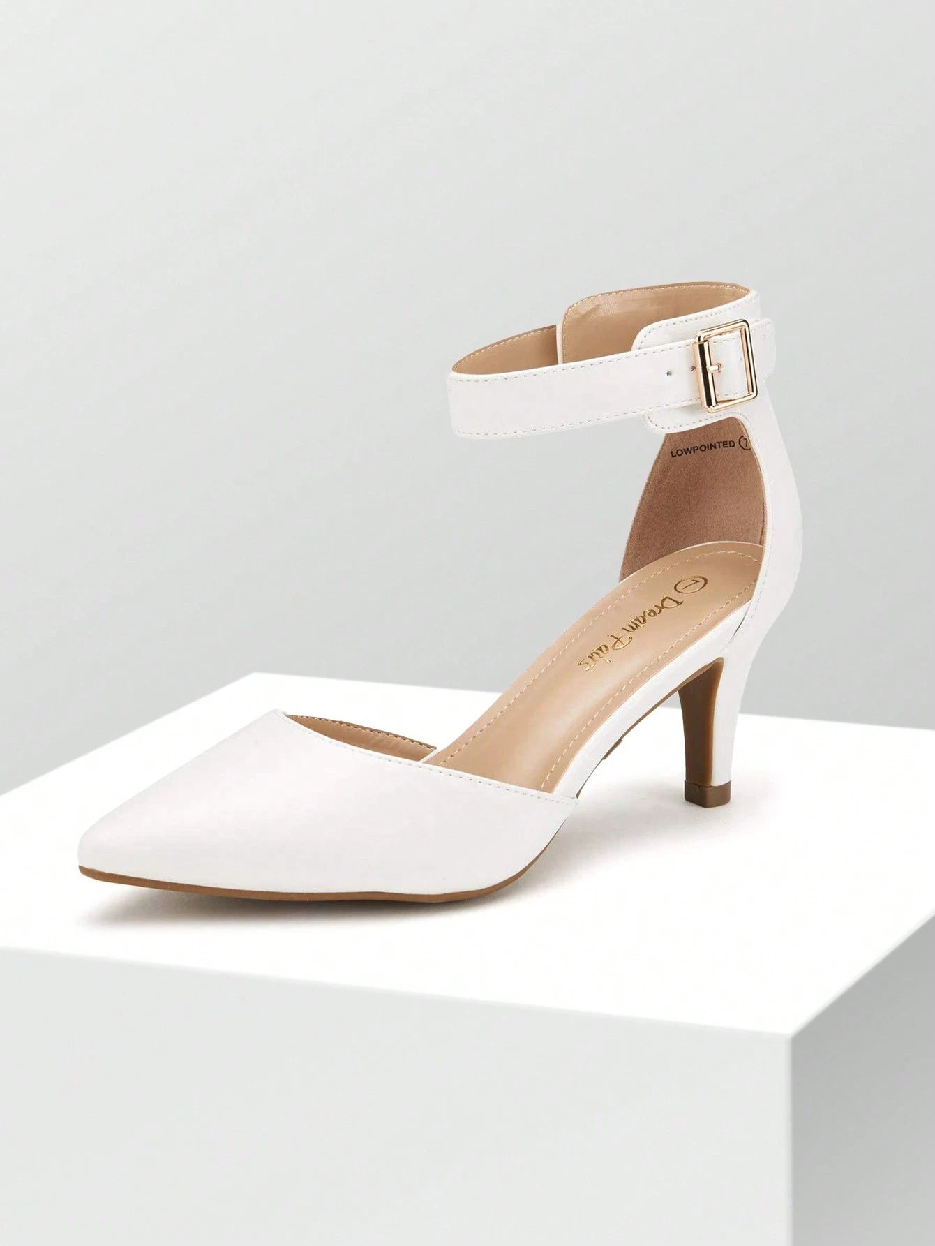 Women's Low Heel Ankle Strap Elegant Dress Pump Shoes