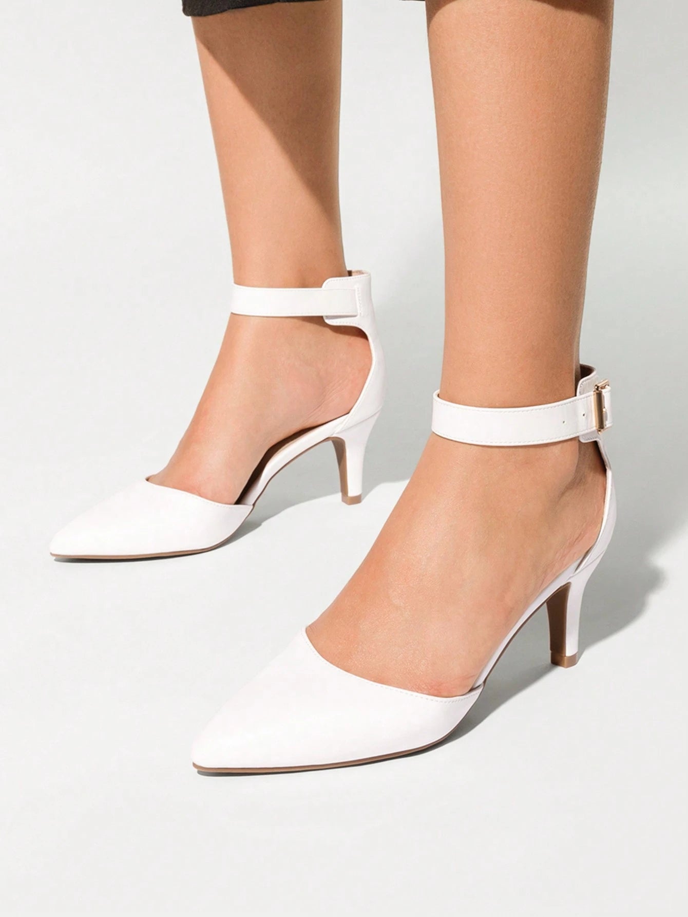Women's Low Heel Ankle Strap Elegant Dress Pump Shoes