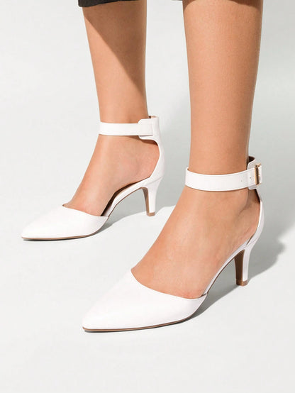 Women's Low Heel Ankle Strap Elegant Dress Pump Shoes