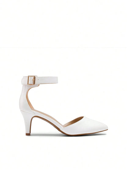 Women's Low Heel Ankle Strap Elegant Dress Pump Shoes
