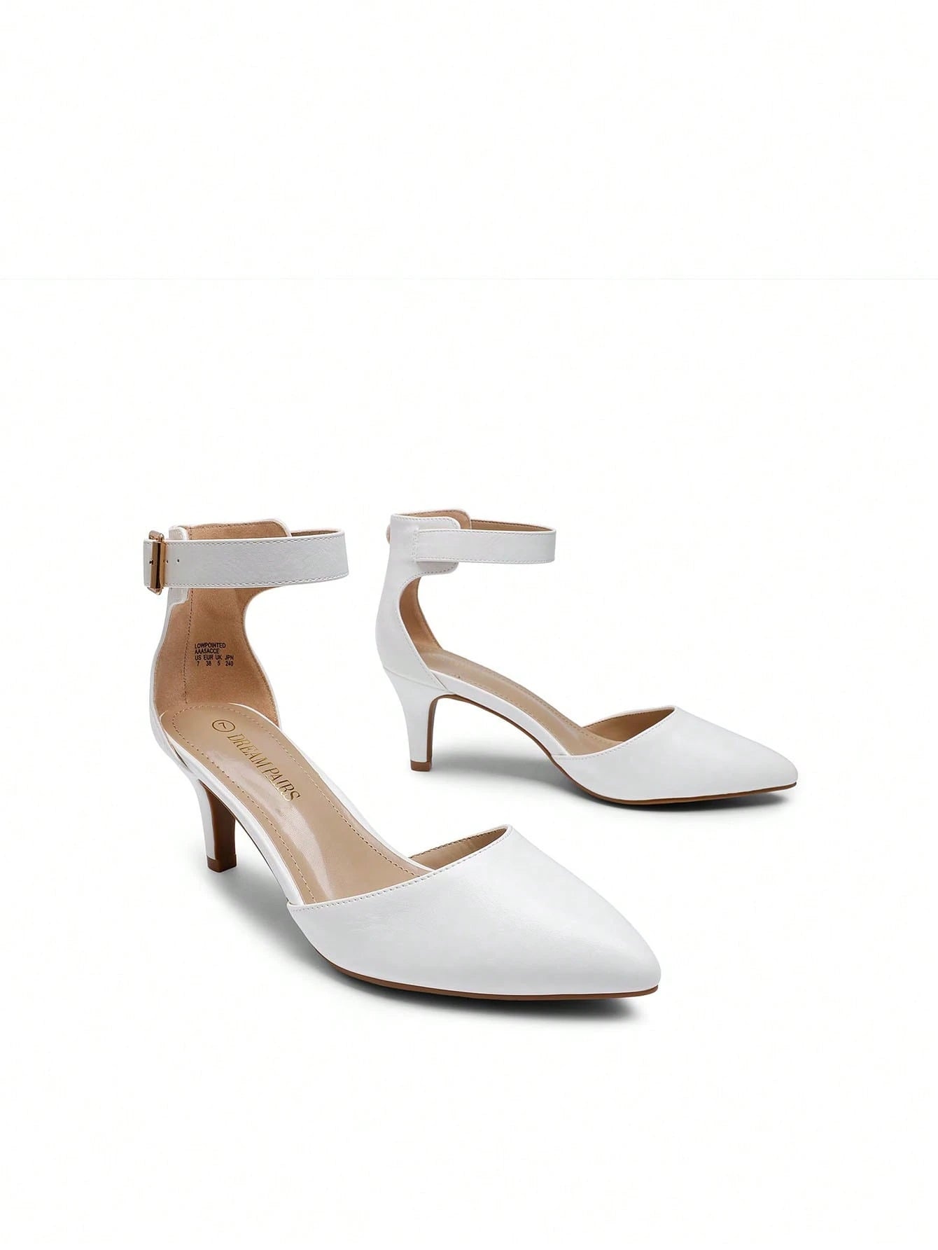 Women's Low Heel Ankle Strap Elegant Dress Pump Shoes