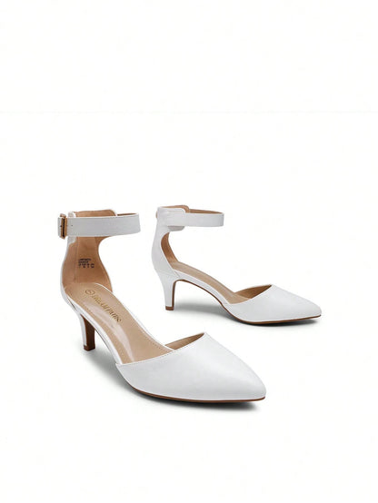 Women's Low Heel Ankle Strap Elegant Dress Pump Shoes