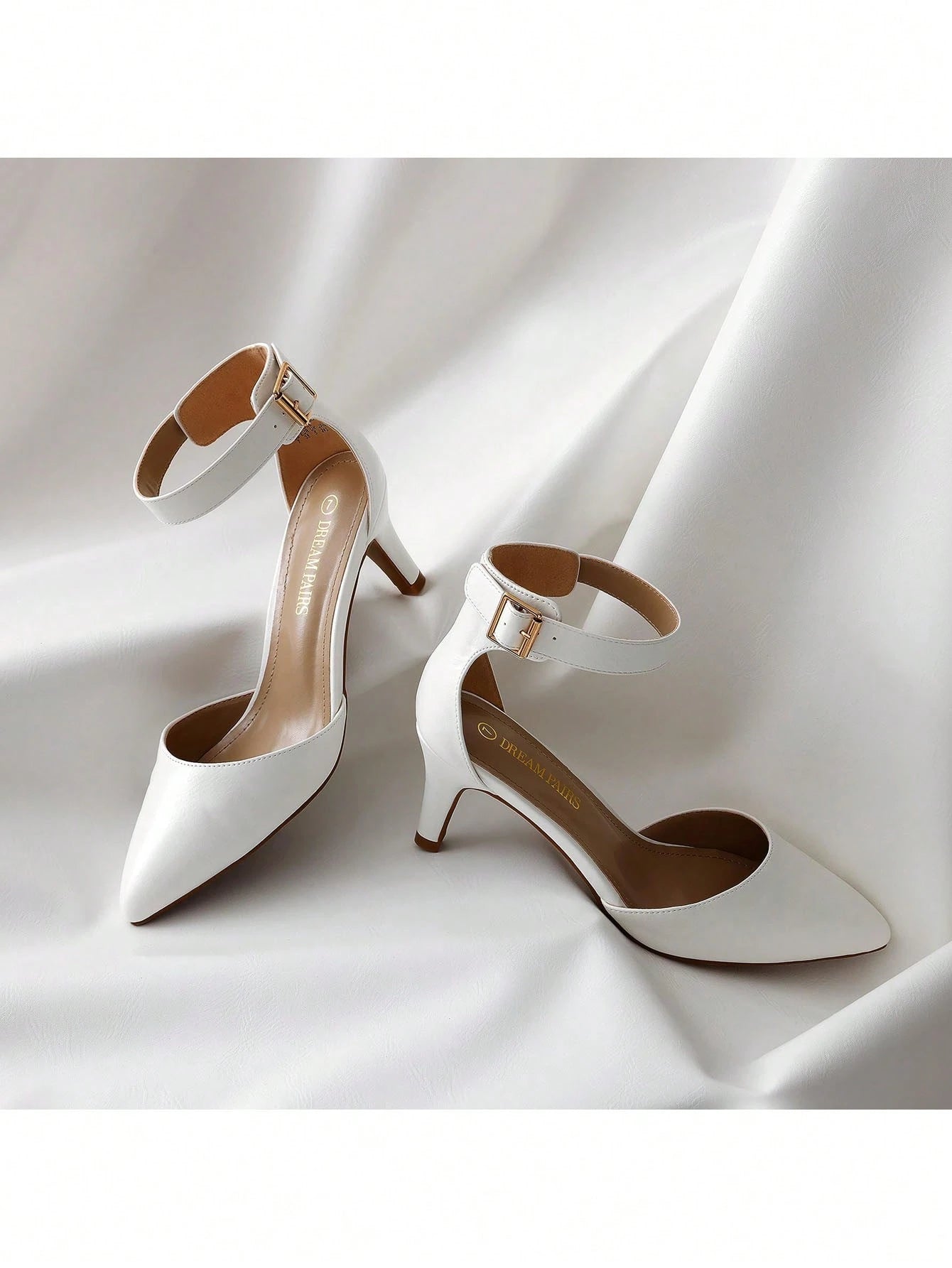 Women's Low Heel Ankle Strap Elegant Dress Pump Shoes