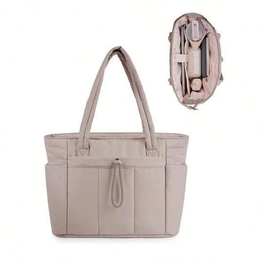 Women's Multi-Functional Laptop Bag With A Cup And Laptop Compartment, Suitable For 13-15 Inch Laptop And Pad, Women's Travel Tote Bag, Trolley Sleeve For Travel, Work, Nurse, Women, Christmas Gift