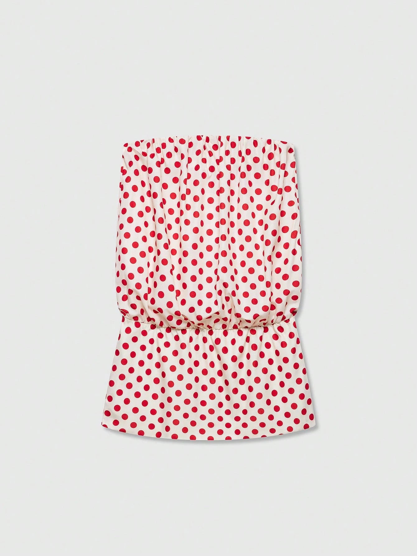 Women's Polka Dot Bandeau Mini Dress Elegant Summer Red