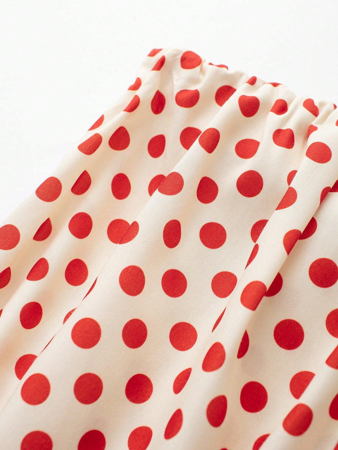 Women's Polka Dot Bandeau Mini Dress Elegant Summer Red
