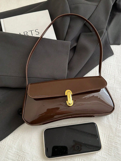 Women's Retro Faux Leather Flap Underarm Shoulder Bag, Suitable For Dates, Outings, Parties And Other Occasions,Business Professional Women