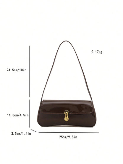 Women's Retro Faux Leather Flap Underarm Shoulder Bag, Suitable For Dates, Outings, Parties And Other Occasions,Business Professional Women