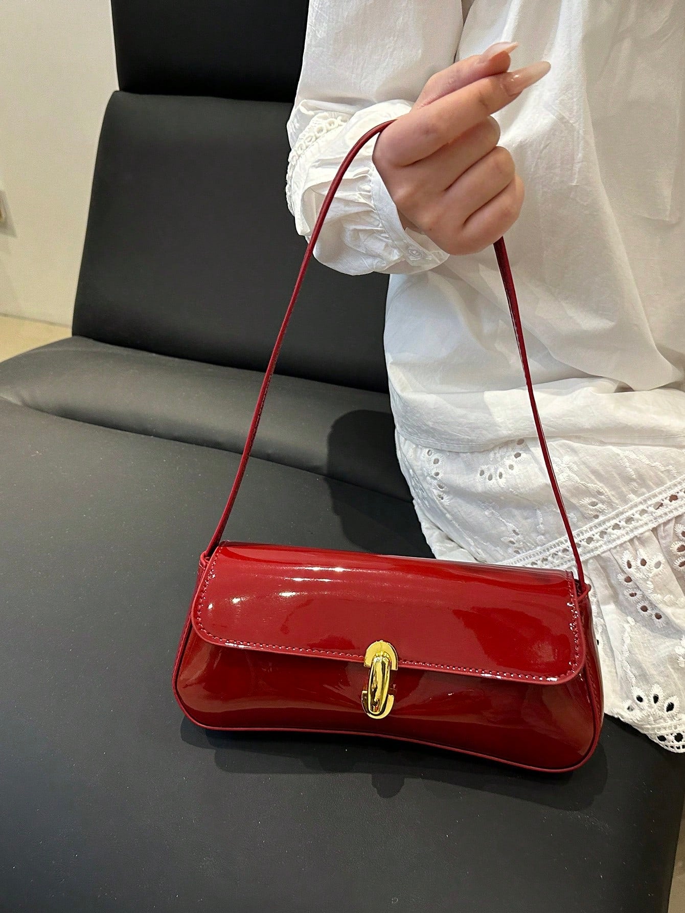 Women's Retro Faux Leather Flap Underarm Shoulder Bag, Suitable For Dates, Outings, Parties And Other Occasions,Business Professional Women