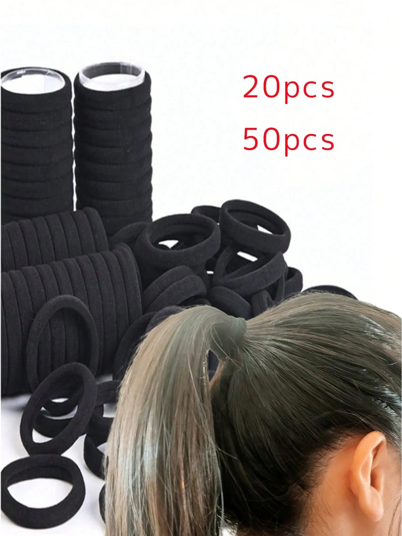 Women's Seamless Elastic Headband, Pure Black Minimalist Ponytail Hair Tie Headscarf, Daily Face Washing, Sports, Bathroom Hair Accessory, Gift