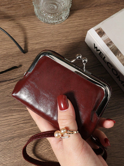 Women's Short PU Leather Wallet, Zipper Clasp Multi-Function Large Capacity Coin Purse Card Holder, Lightweight Fashion Modern Business Zipper Credit Card Wallet, Business Casual Teacher's Day Gift, A