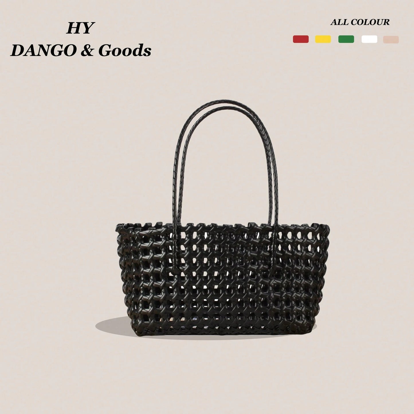 Women's Shoulder Bag Korean-Style Hollowed-Out Handmade Woven Bag, Vegetable Basket, Holiday Travel Beach Bag, Daily Commuter Bag