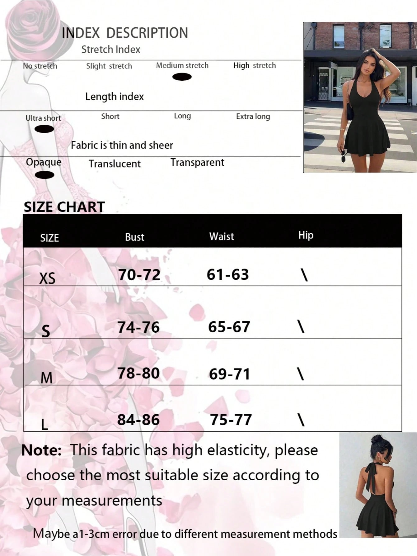 Women's Solid Color Knit V-Neck Halter Sexy Backless Elegant Vacation Fashion Mini Dress With Safety Shorts Party Summer Black
