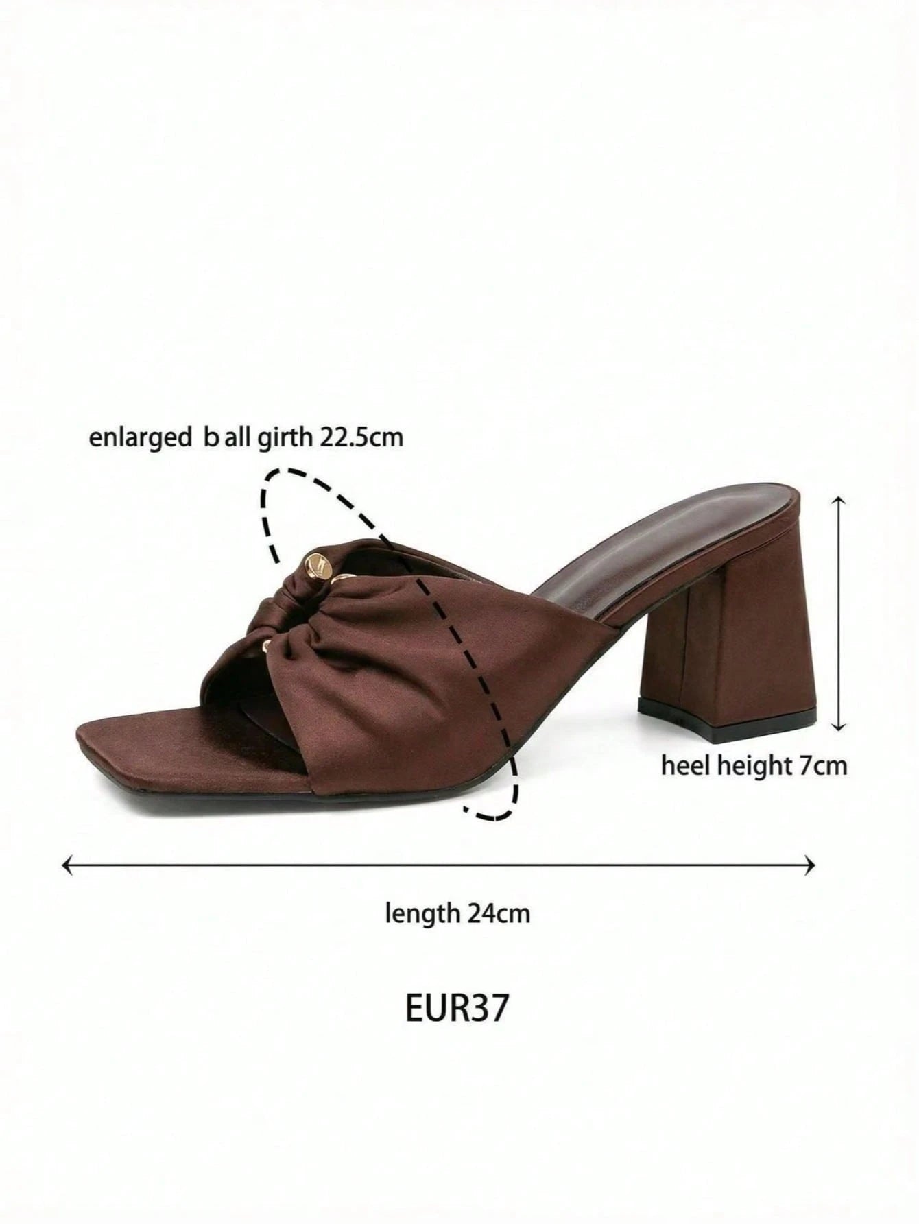 Women's Square Toe Chunky High Heel Buckle Sandals, Summer Shoes, Open Toe, Gold, Brown