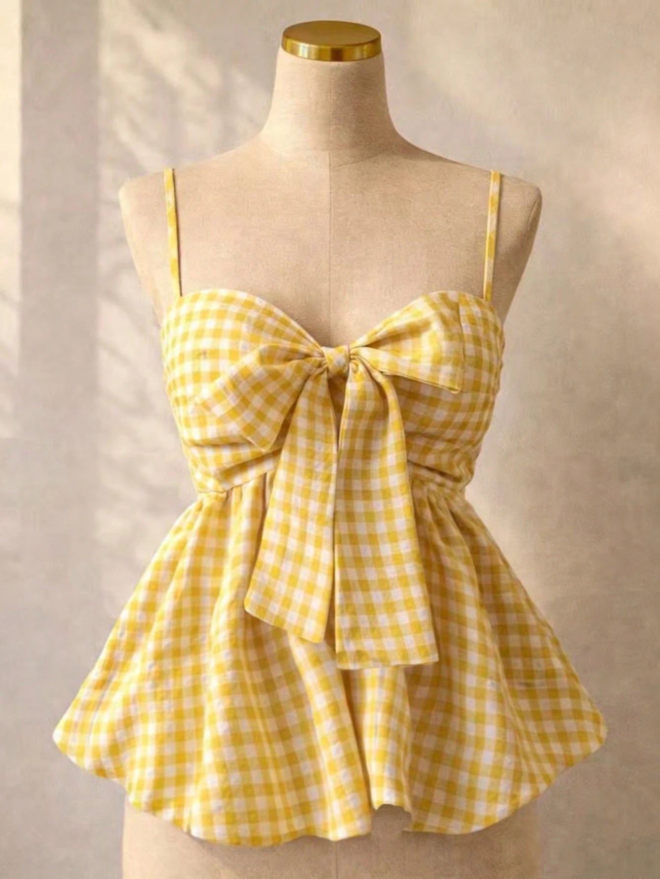 Women's Summer Camisole, Women's Plaid Camisole Top For Vacation, Graduation, Wedding, Back To School, Vintage Style Camisole, Cute Casual Summer Day, Romantic Country Style, Loose Comfortable Hem Cam