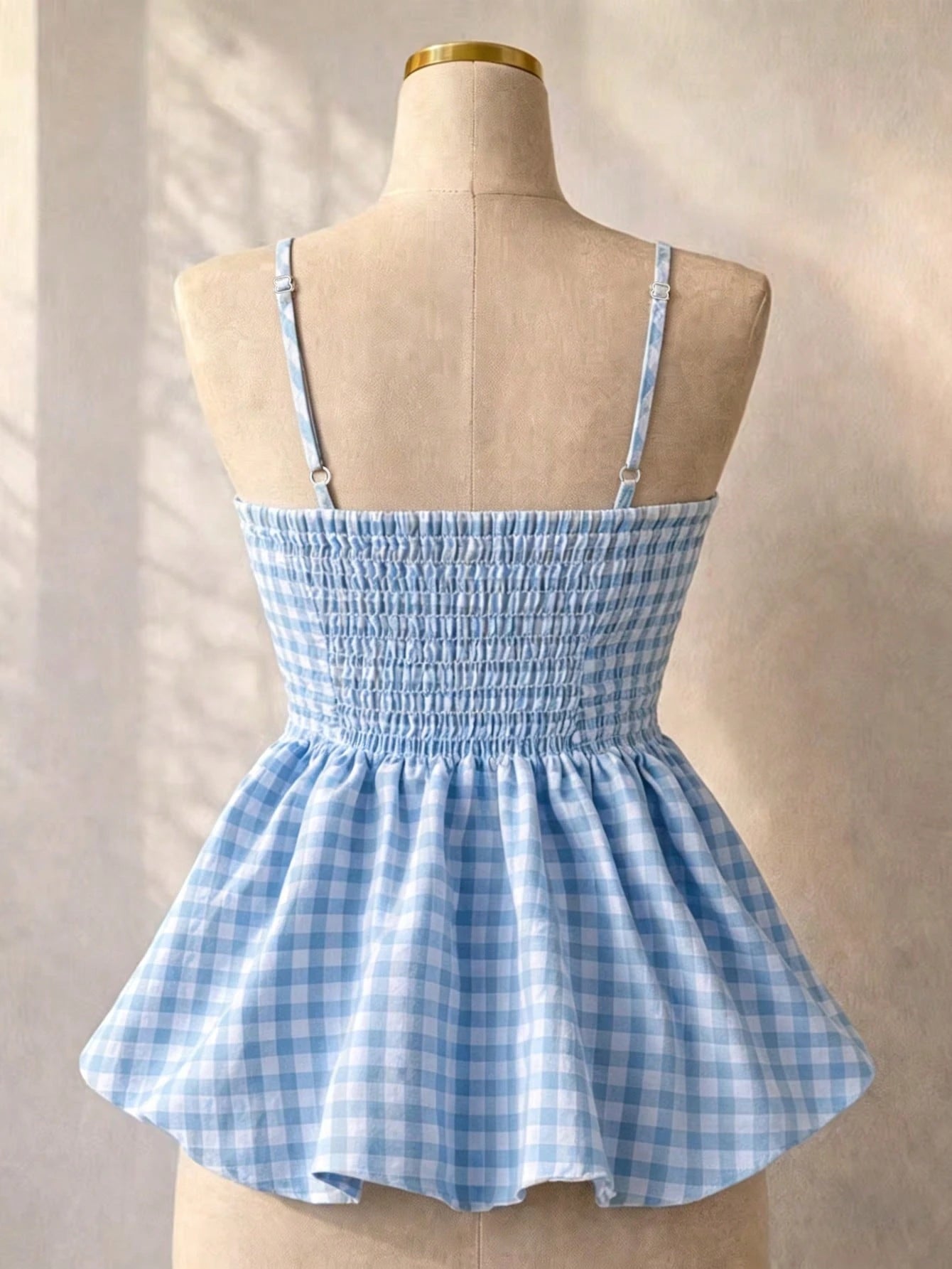 Women's Summer Camisole, Women's Plaid Camisole Top For Vacation, Graduation, Wedding, Back To School, Vintage Style Camisole, Cute Casual Summer Day, Romantic Country Style, Loose Comfortable Hem Cam
