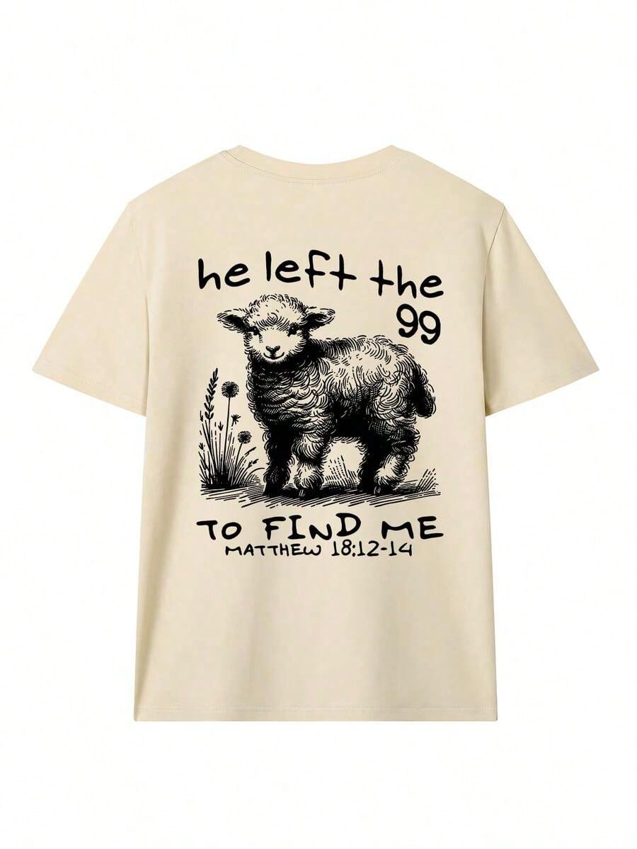 Women'S Summer New Casual Alpaca Letter Print Loose Versatile Round Neck Beige Short Sleeve T-Shirt, Fashionable Everyday & Holiday Wear