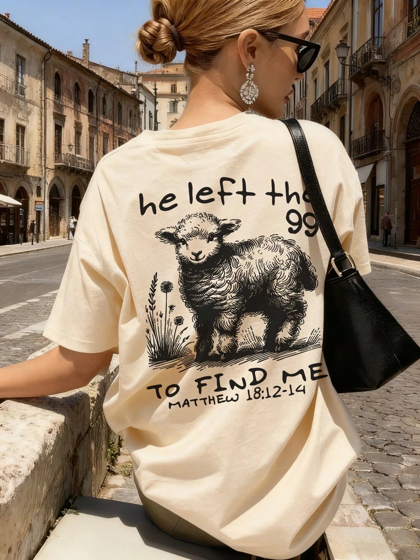 Women'S Summer New Casual Alpaca Letter Print Loose Versatile Round Neck Beige Short Sleeve T-Shirt, Fashionable Everyday & Holiday Wear