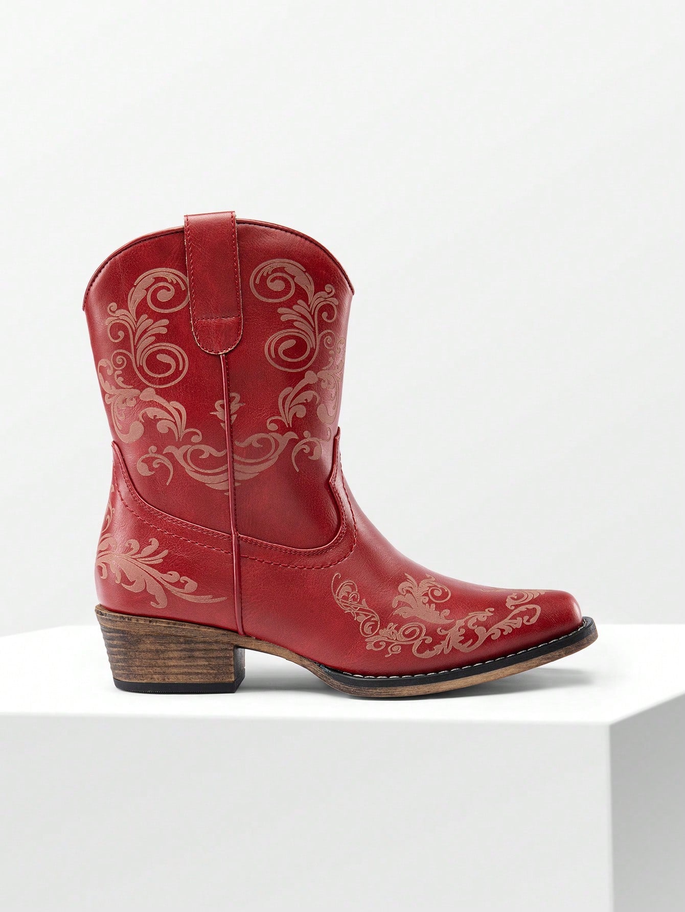 Women's Western Ankle Boots: Low Chunky Heels, Square Toe, Fall Short Booties