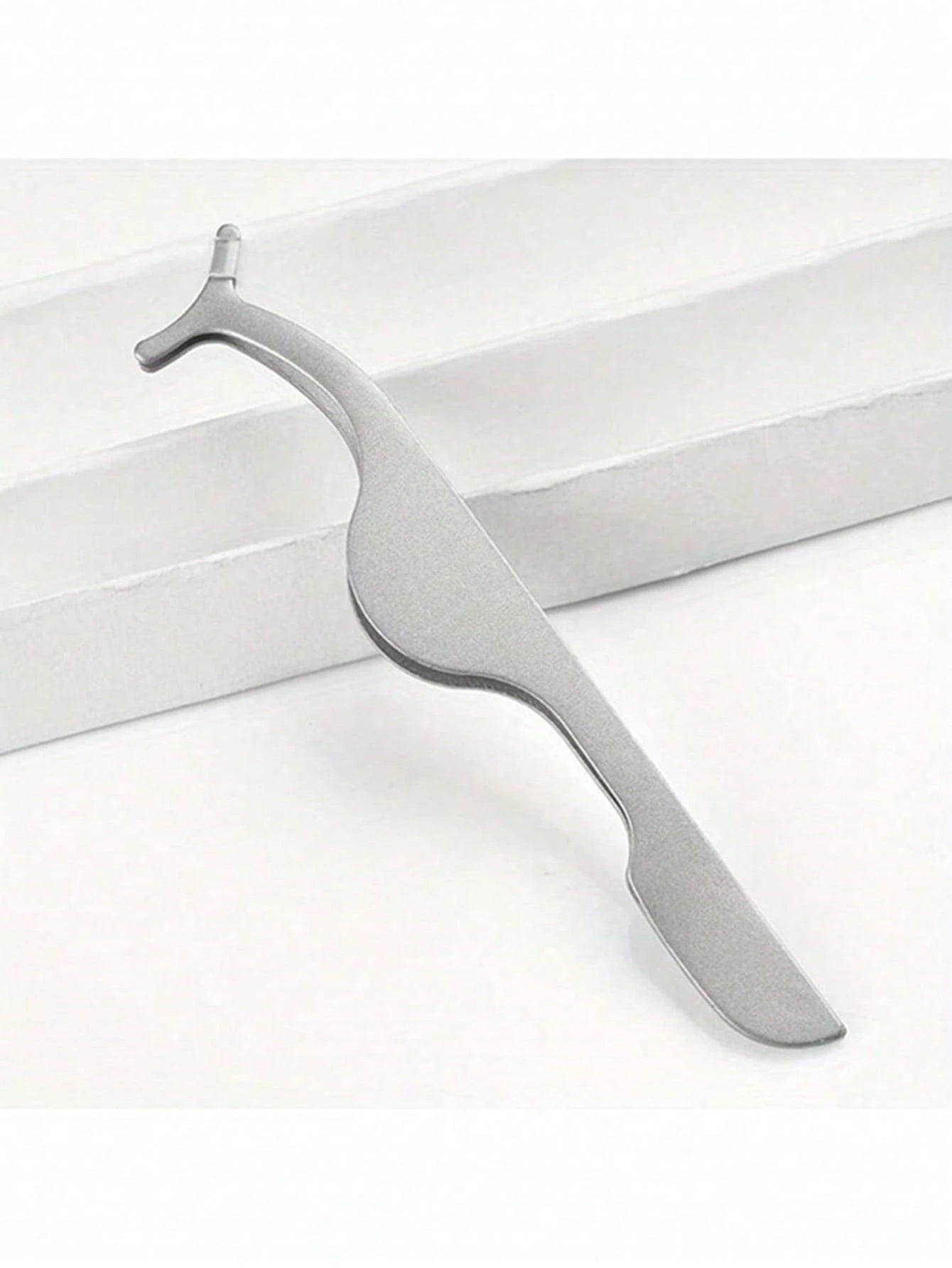X Milania 1pc Stainless Steel Eyelash Tweezer, Lash Extension Tweezers, Lash Removal Tweezers, Women False Eyelash Glue Application Tool