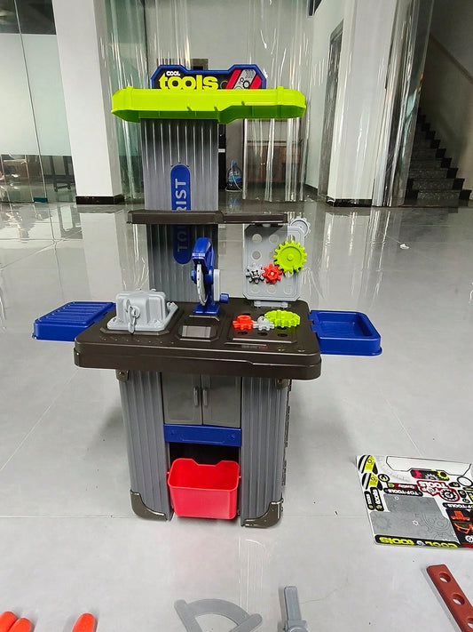 X Portable Tool Pretend Play Set, Including Simulated Tools And A Set Of Children's Fake Building Toys. Easy To Install And Comes With A Boy-Specific Storage Box. It Is An Ideal Birthday Gift For Chil