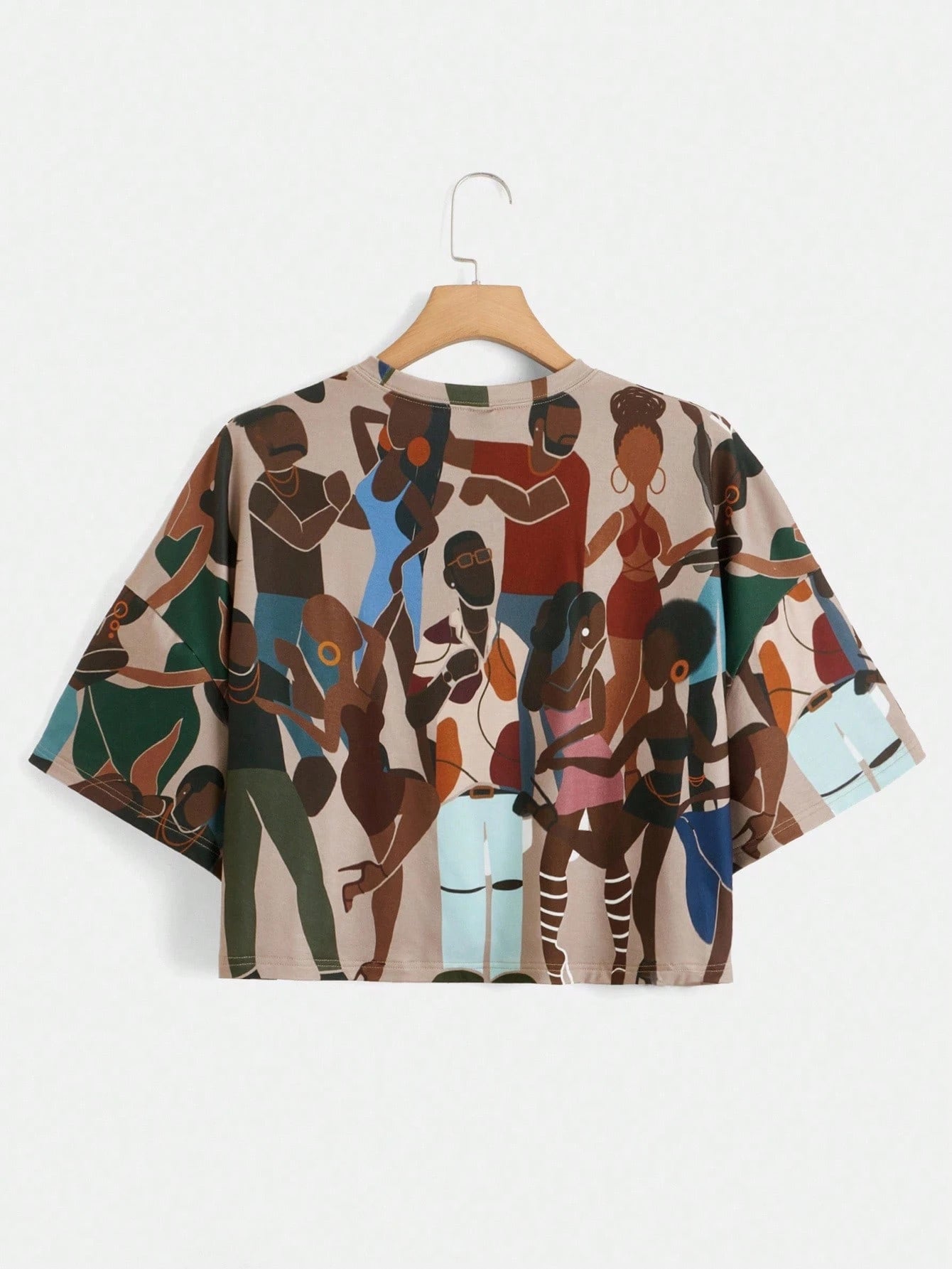 Y2Kool Sierra Siler Artist Retro Street Plus Figure Graphic Crop Tee, For Summer, Holiday, Vacation, Spring, Festival, Ibiza Fits Going Out Autumn Casual Stylish Collection New Year Spring Women Birth