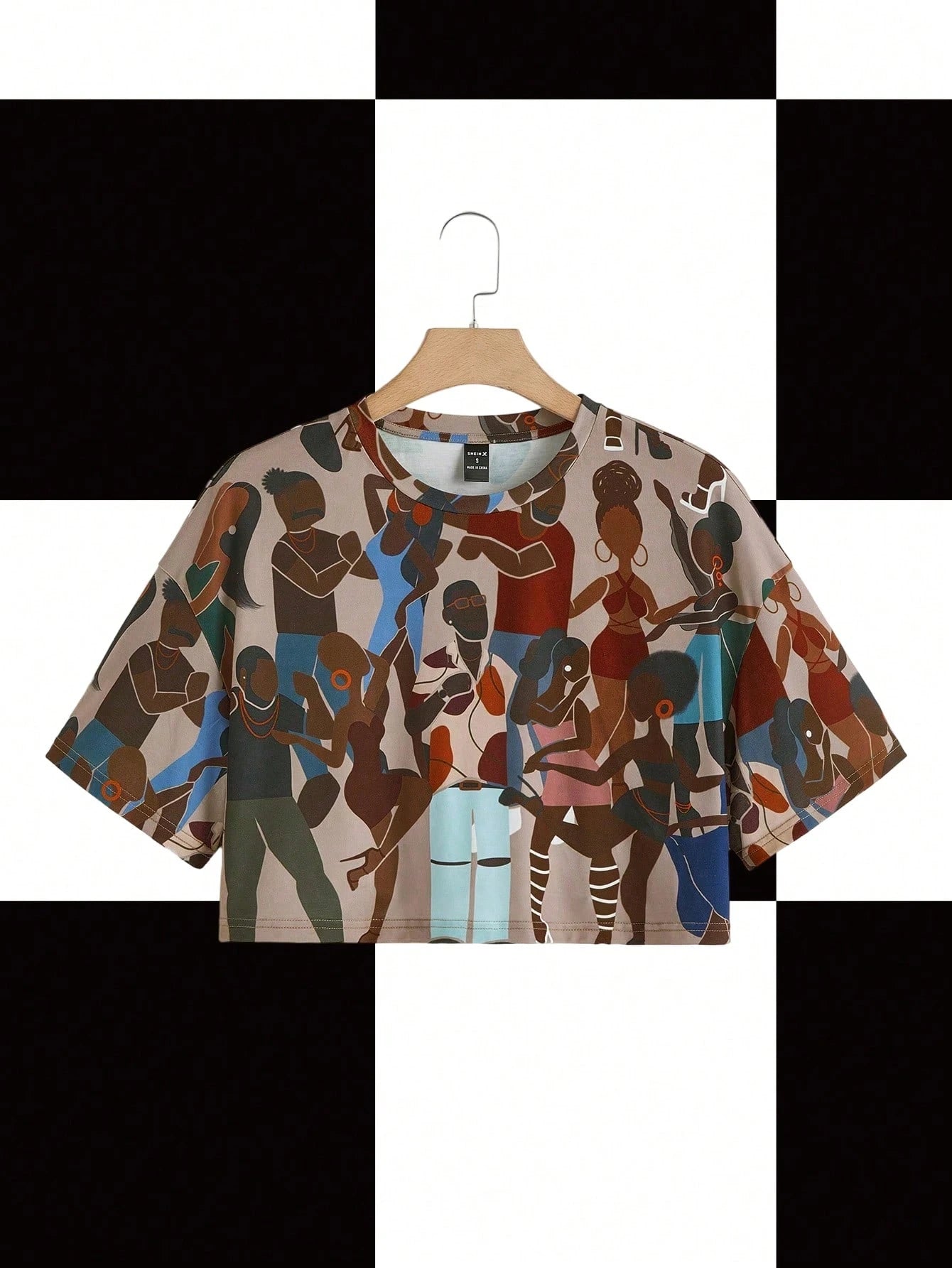Y2Kool Sierra Siler Artist Retro Street Plus Figure Graphic Crop Tee, For Summer, Holiday, Vacation, Spring, Festival, Ibiza Fits Going Out Autumn Casual Stylish Collection New Year Spring Women Birth