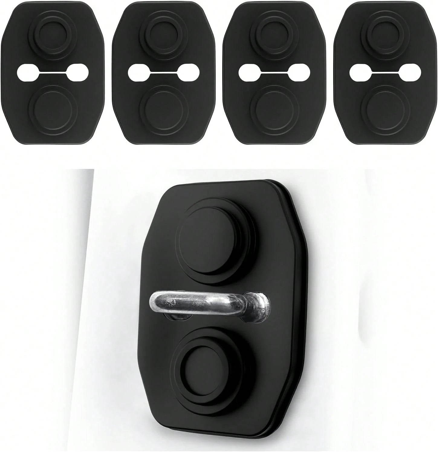 YGDMD 4PCS Universal Silicone Car Door Latch Covers,New Silicone Door Latch Protective Cover With 3 Layers Of Shock Absorption For Protection &Amp; Noise Reduction,Soft Car Doors Strike Protector