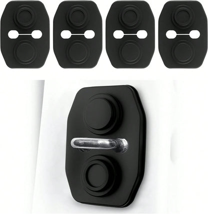 YGDMD 4PCS Universal Silicone Car Door Latch Covers,New Silicone Door Latch Protective Cover With 3 Layers Of Shock Absorption For Protection &Amp; Noise Reduction,Soft Car Doors Strike Protector