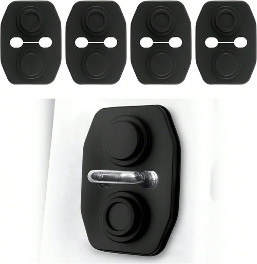 YGDMD 4PCS Universal Silicone Car Door Latch Covers,New Silicone Door Latch Protective Cover With 3 Layers Of Shock Absorption For Protection &Amp; Noise Reduction,Soft Car Doors Strike Protector