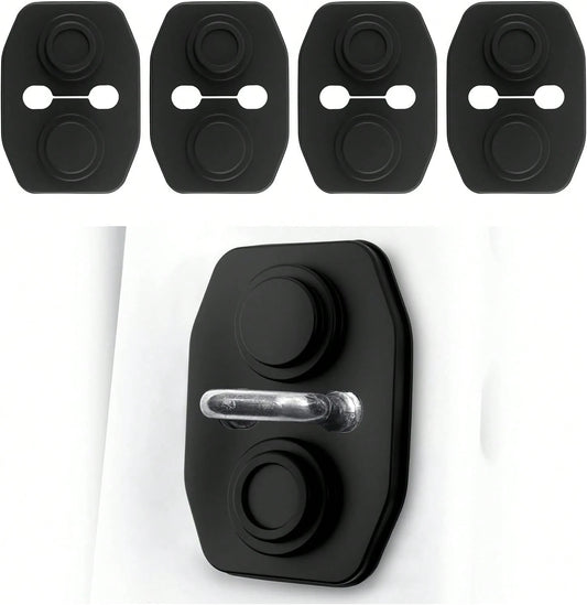 YGDMD 4PCS Universal Silicone Car Door Latch Covers,New Silicone Door Latch Protective Cover With 3 Layers Of Shock Absorption For Protection &Amp; Noise Reduction,Soft Car Doors Strike Protector