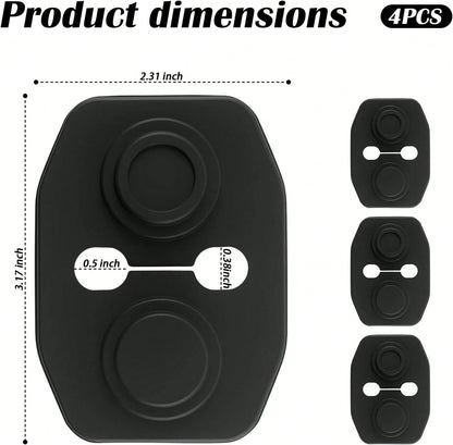 YGDMD 4PCS Universal Silicone Car Door Latch Covers,New Silicone Door Latch Protective Cover With 3 Layers Of Shock Absorption For Protection &Amp; Noise Reduction,Soft Car Doors Strike Protector