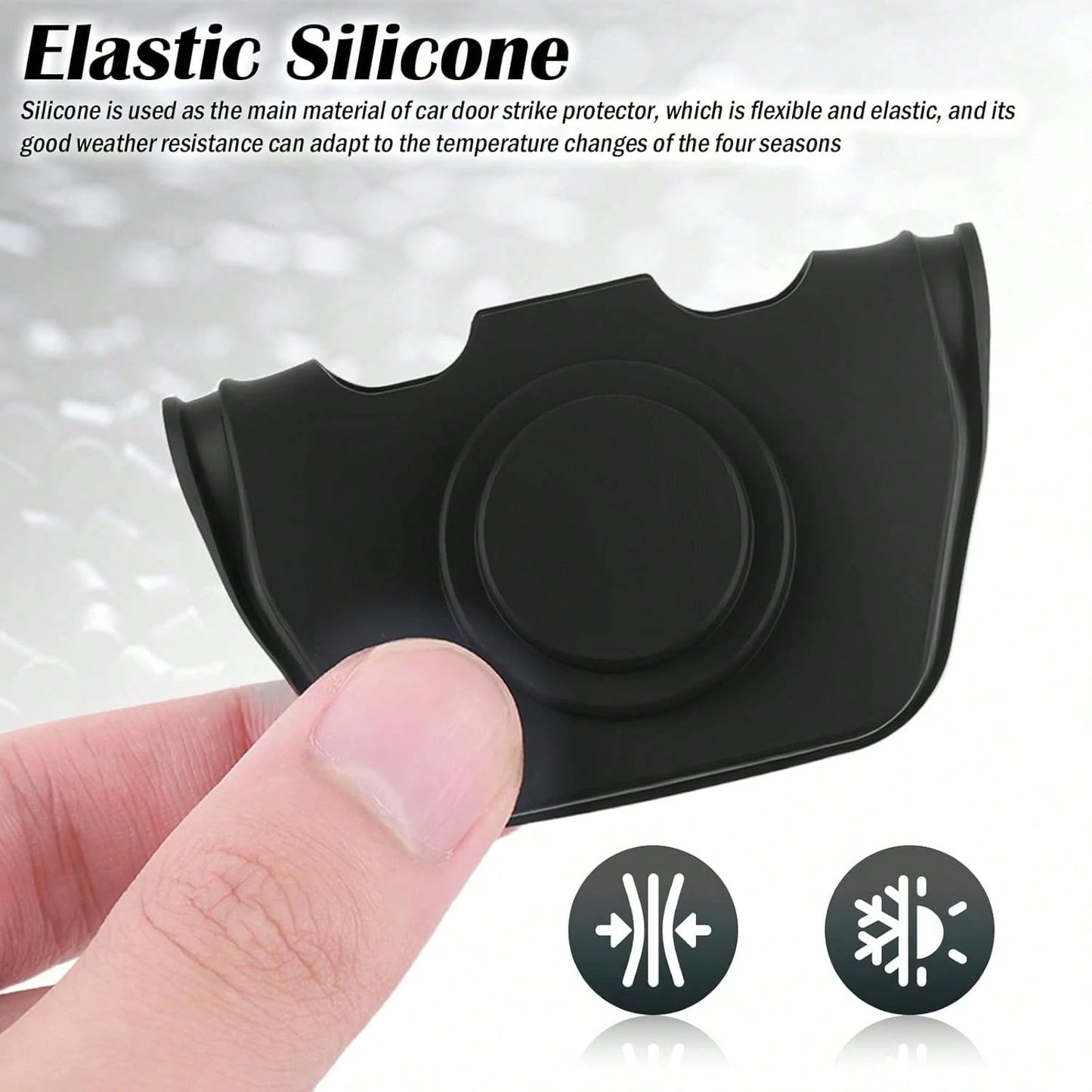 YGDMD 4PCS Universal Silicone Car Door Latch Covers,New Silicone Door Latch Protective Cover With 3 Layers Of Shock Absorption For Protection &Amp; Noise Reduction,Soft Car Doors Strike Protector