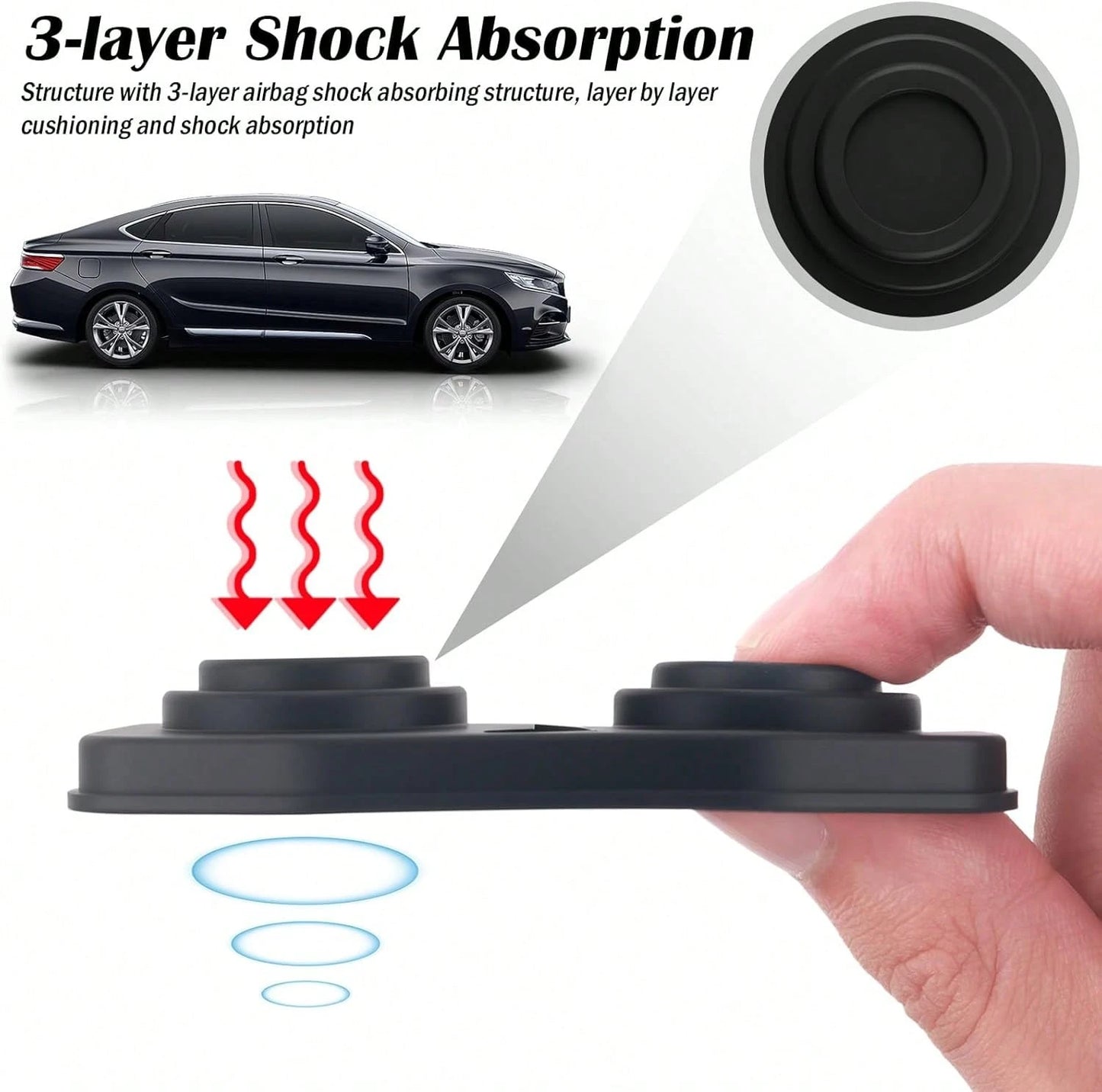 YGDMD 4PCS Universal Silicone Car Door Latch Covers,New Silicone Door Latch Protective Cover With 3 Layers Of Shock Absorption For Protection &Amp; Noise Reduction,Soft Car Doors Strike Protector