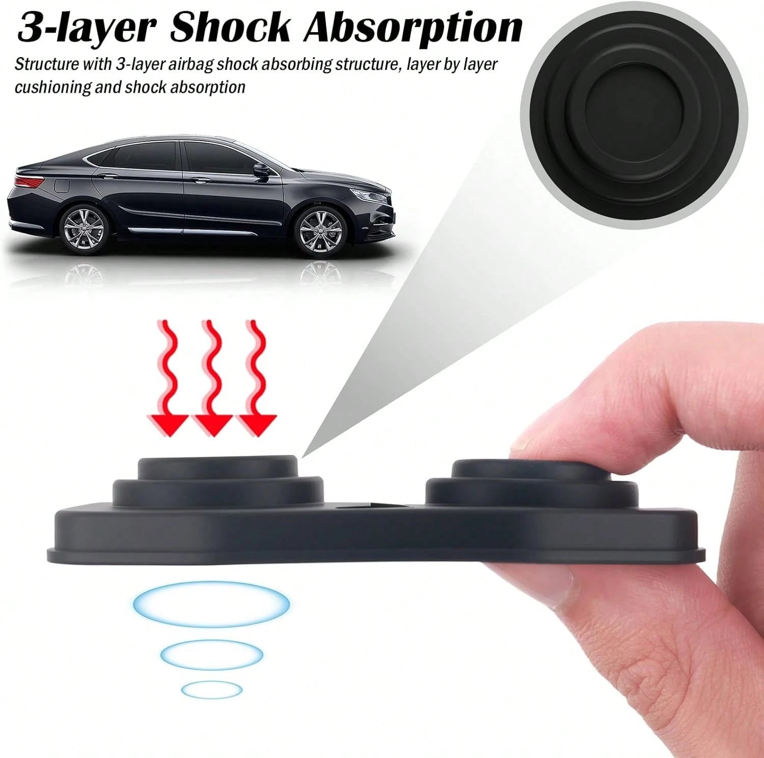 YGDMD 4PCS Universal Silicone Car Door Latch Covers,New Silicone Door Latch Protective Cover With 3 Layers Of Shock Absorption For Protection &Amp; Noise Reduction,Soft Car Doors Strike Protector