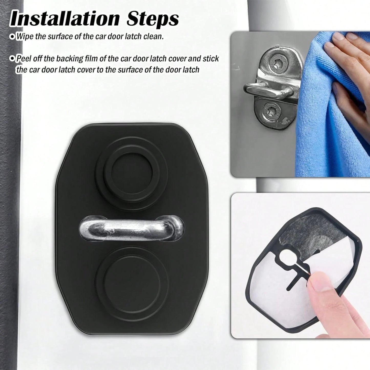YGDMD 4PCS Universal Silicone Car Door Latch Covers,New Silicone Door Latch Protective Cover With 3 Layers Of Shock Absorption For Protection &Amp; Noise Reduction,Soft Car Doors Strike Protector