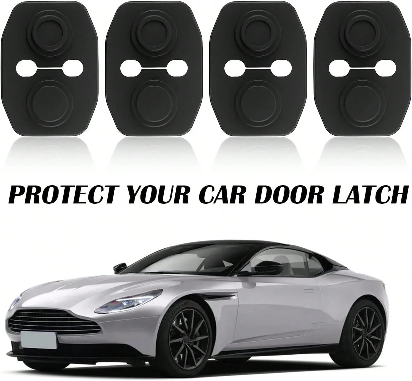 YGDMD 4PCS Universal Silicone Car Door Latch Covers,New Silicone Door Latch Protective Cover With 3 Layers Of Shock Absorption For Protection &Amp; Noise Reduction,Soft Car Doors Strike Protector