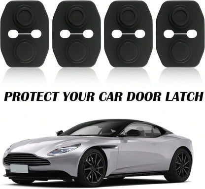 YGDMD 4PCS Universal Silicone Car Door Latch Covers,New Silicone Door Latch Protective Cover With 3 Layers Of Shock Absorption For Protection &Amp; Noise Reduction,Soft Car Doors Strike Protector