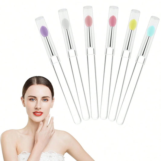 Yoizyfree Reusable Lip Mask Applicators- 6 Pcs Silicone Lip Gloss &Amp; Lipstick Brush Set