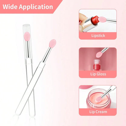 Yoizyfree Reusable Lip Mask Applicators- 6 Pcs Silicone Lip Gloss &Amp; Lipstick Brush Set