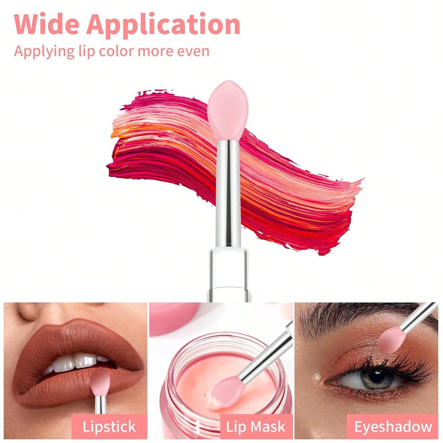 Yoizyfree Reusable Lip Mask Applicators- 6 Pcs Silicone Lip Gloss &Amp; Lipstick Brush Set