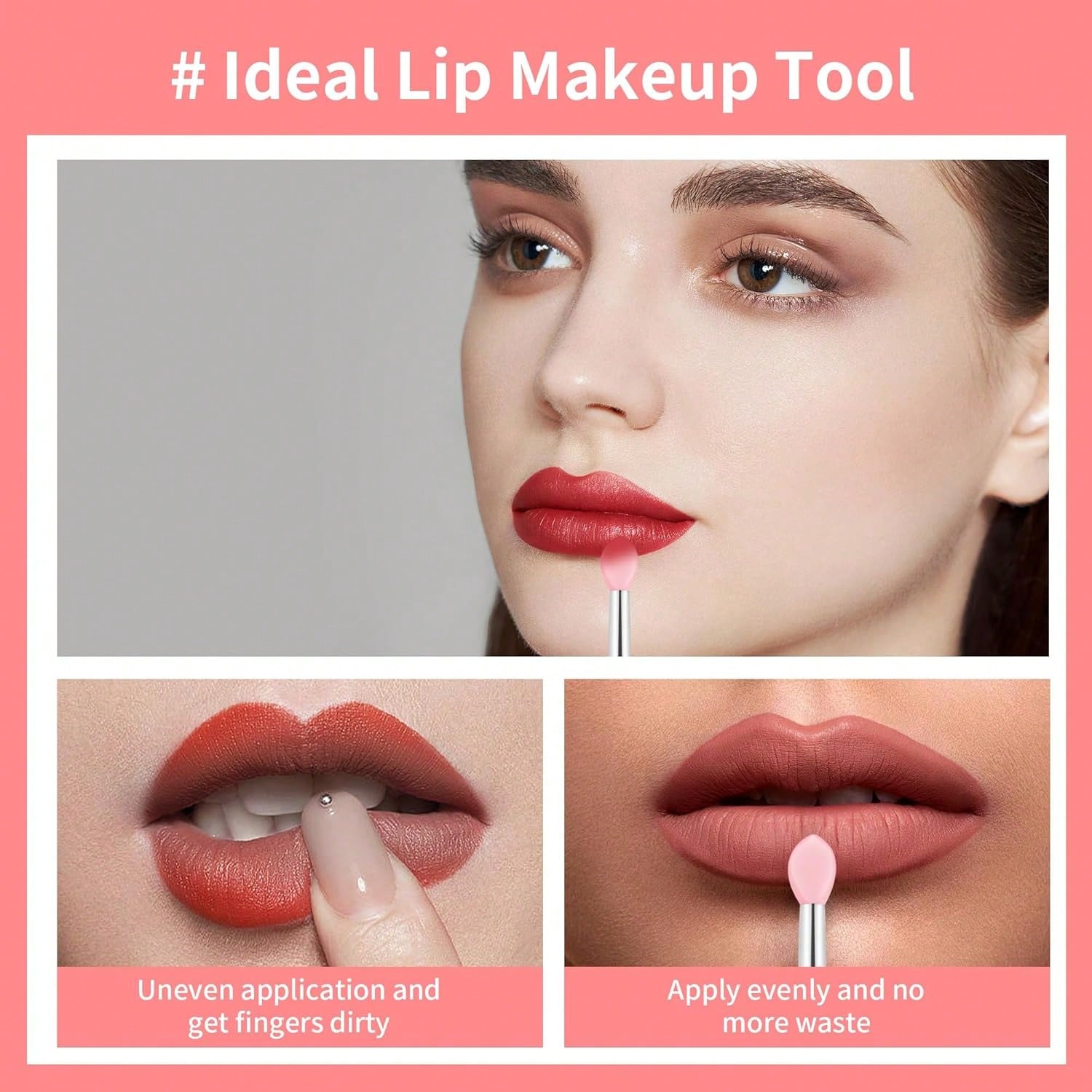 Yoizyfree Reusable Lip Mask Applicators- 6 Pcs Silicone Lip Gloss &Amp; Lipstick Brush Set
