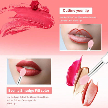 Yoizyfree Reusable Lip Mask Applicators- 6 Pcs Silicone Lip Gloss &Amp; Lipstick Brush Set